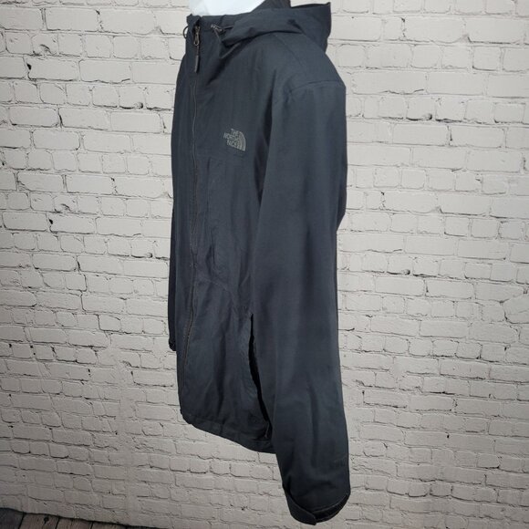 The North Face Black Lightweight Hooded Windbreaker Double Zip Jacket Medium M - Picture 14 of 16